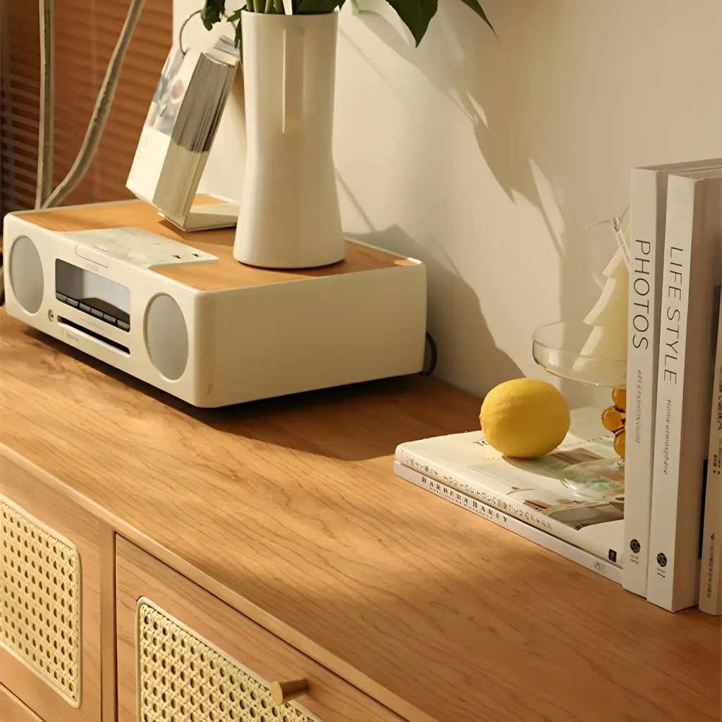 Tropical Natural Dressers with 3-Drawers & Rattan Doors