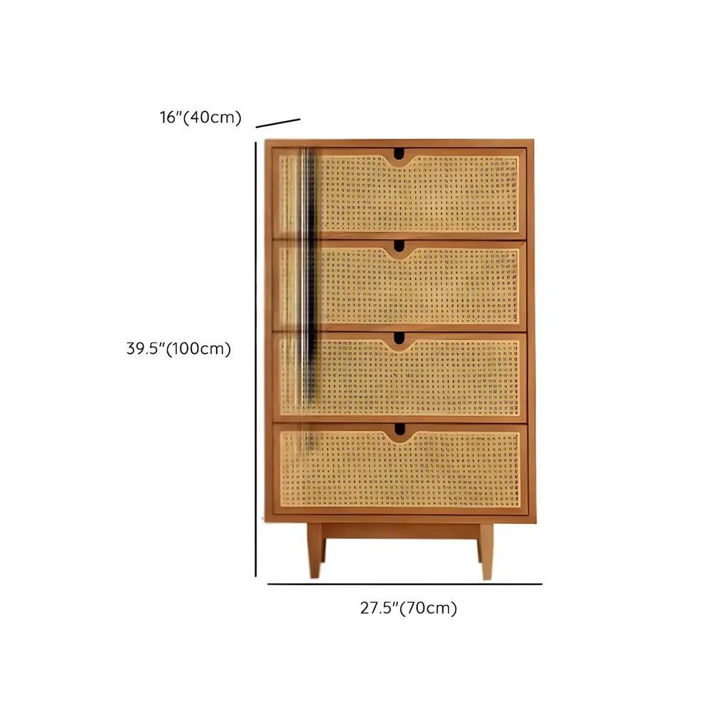Tropical Natural Dressers with 3-Drawers & Rattan Doors
