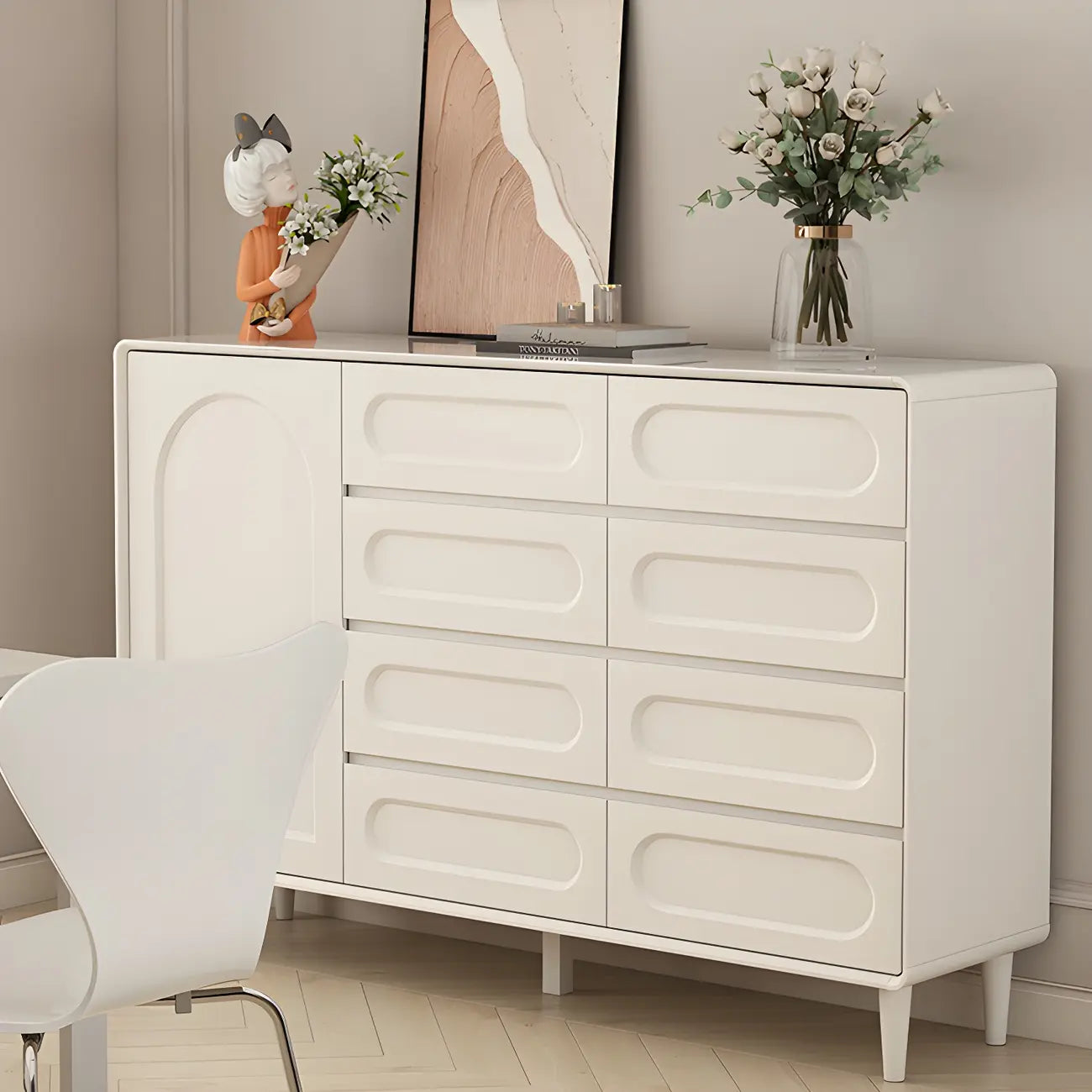 Modern White Wooden Dressers & Chests with Drawers for Homes
