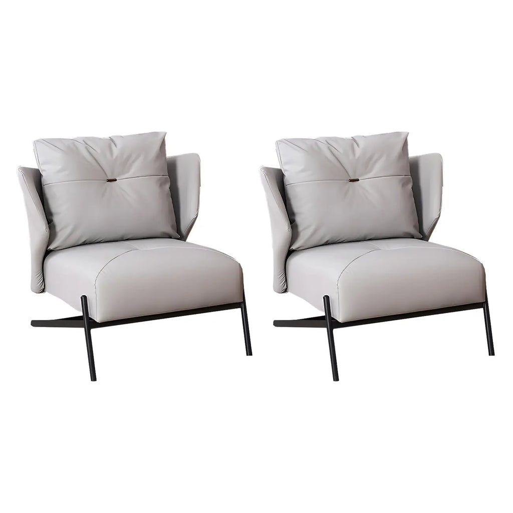 Modern Cat-Resistant Leather High Back Accent Chair