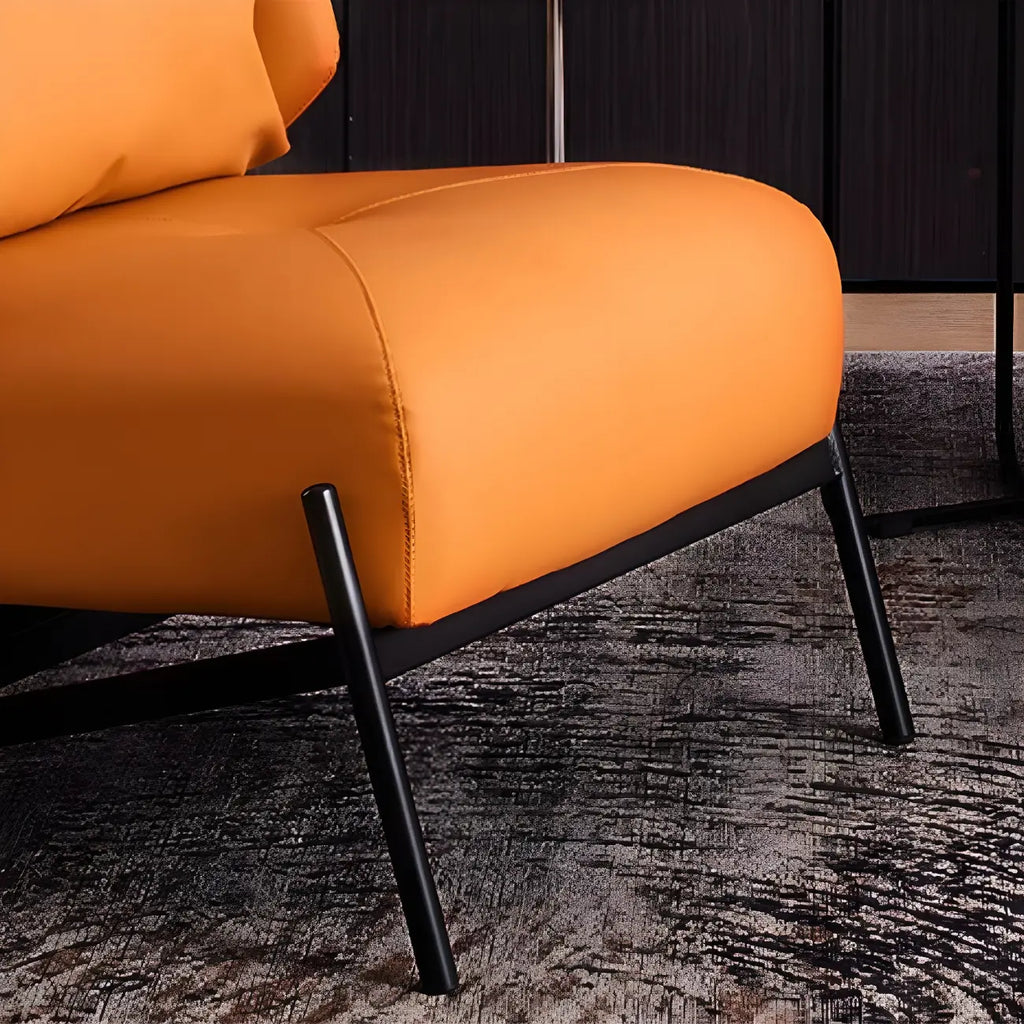 Modern Cat-Resistant Leather High Back Accent Chair