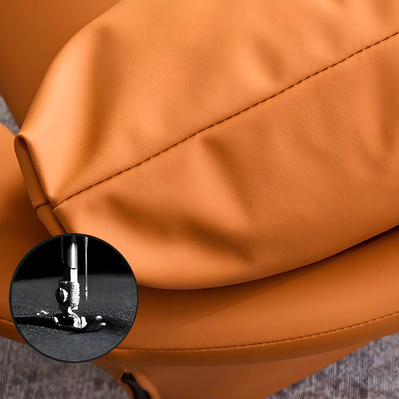 Modern Cat-Resistant Leather High Back Accent Chair